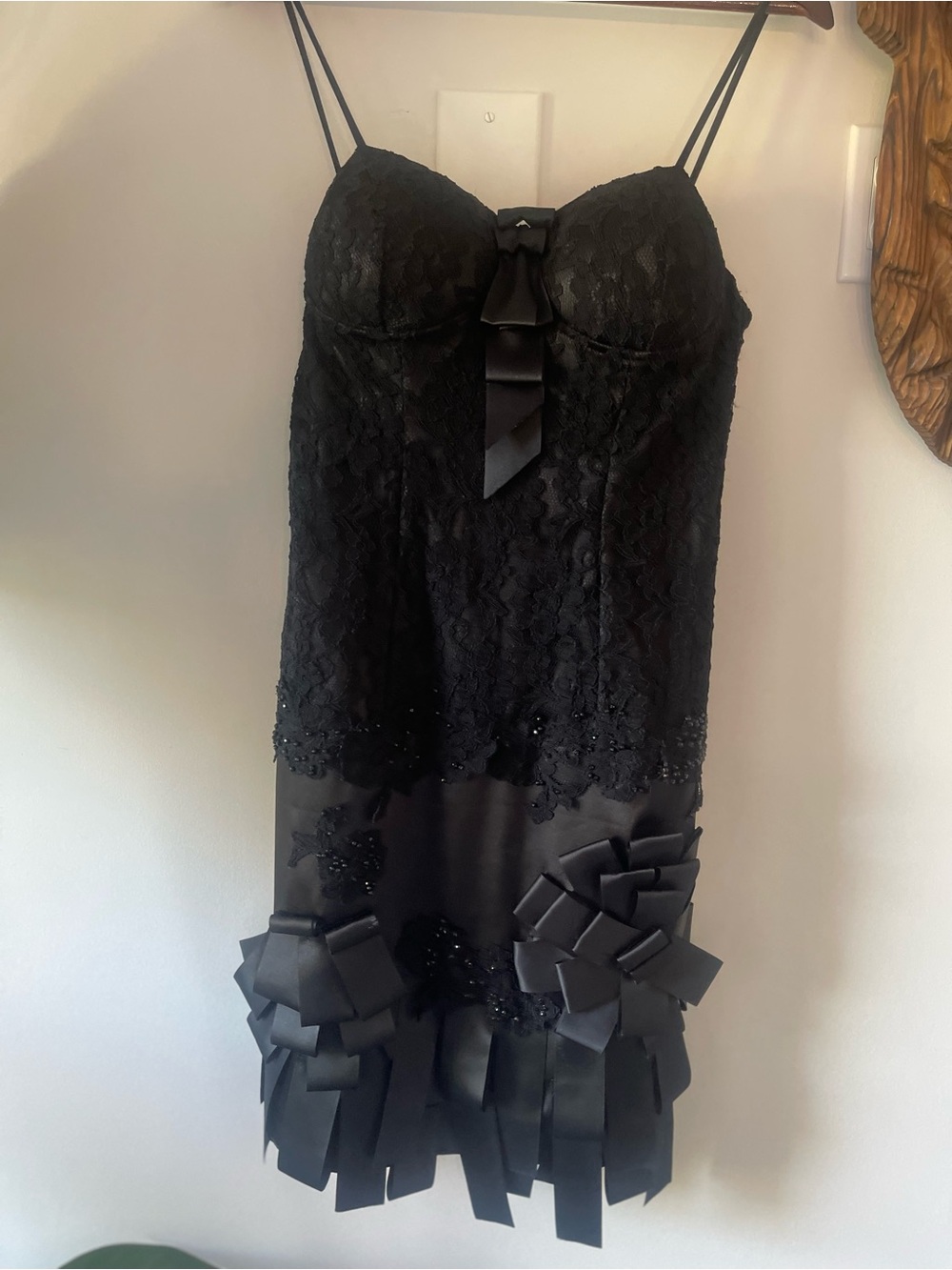 Issue New York Black Lace & Satin Mini Dress